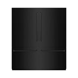 ZLINE 72 in. 39.6 cu. ft. French Door Built-In Bottom Freezer Refrigerator with Water Dispensers and Ice Makers in Black Stainless Steel with Graphite Gray Interior (GRBIT-BS-72) - (GRBITBS72) -