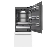 ZLINE 36 in. 19.8 cu. ft. Built-In Bottom Freezer Refrigerator with Water Dispenser and Ice Maker in White Matte with Graphite Gray Interior (GRBIT-WM-36) - (GRBITWM36) -