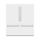 ZLINE 72 in. 39.6 cu. ft. French Door Built-In Bottom Freezer Refrigerator with Water Dispensers and Ice Makers in White Matte with Graphite Gray Interior (GRBIT-WM-72) - (GRBITWM72) -