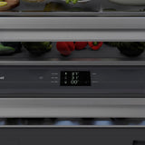 ZLINE Autograph Edition 72 in. 39.6 cu. ft. French Door Built-In Bottom Freezer Refrigerator with Water Dispensers and Ice Makers in Stainless Steel with Graphite Gray Interior and Polished Gold Accents (GRBITZ-304-72G) - (GRBITZ30472G) -