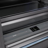 ZLINE Autograph Edition 36 in. 19.8 cu. ft. Built-In Bottom Freezer Refrigerator with Water Dispenser and Ice Maker in DuraSnow® Stainless Steel with Graphite Gray Interior and Polished Gold Accents (GRBITZ-SN-36-G) - (GRBITZSN36G) -