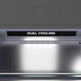 ZLINE Autograph Edition 36 in. 19.8 cu. ft. Built-In Bottom Freezer Refrigerator with Water Dispenser and Ice Maker in DuraSnow® Stainless Steel with Graphite Gray Interior and Polished Gold Accents (GRBITZ-SN-36-G) - (GRBITZSN36G) -