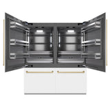 Autograph Edition 72 in. 39.6 cu. ft. French Door Built-In Bottom Freezer Refrigerator with Water Dispensers and Ice Makers - (GRBITZWM72CB) -