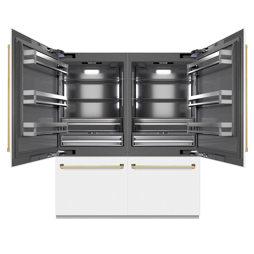 Autograph Edition 72 in. 39.6 cu. ft. French Door Built-In Bottom Freezer Refrigerator with Water Dispensers and Ice Makers - (GRBITZWM72G) -