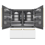 Autograph Edition 72 in. 39.6 cu. ft. French Door Built-In Bottom Freezer Refrigerator with Water Dispensers and Ice Makers - (GRBITZWM72G) -