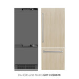 ZLINE 30 in. 16.1 cu. ft. Panel Ready Built-In Bottom Freezer Refrigerator with Water Dispenser and Ice Maker with Graphite Gray Interior (GRBIV-30) - (GRBIV30) -
