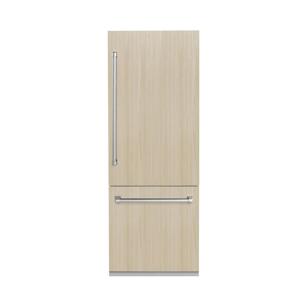 ZLINE 30 in. 16.1 cu. ft. Panel Ready Built-In Bottom Freezer Refrigerator with Water Dispenser and Ice Maker with Graphite Gray Interior (GRBIV-30) - (GRBIV30) -