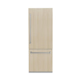 ZLINE 30 in. 16.1 cu. ft. Panel Ready Built-In Bottom Freezer Refrigerator with Water Dispenser and Ice Maker with Graphite Gray Interior (GRBIV-30) - (GRBIV30) -