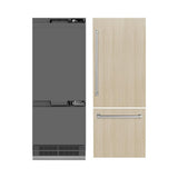 ZLINE 30 in. 16.1 cu. ft. Panel Ready Built-In Bottom Freezer Refrigerator with Water Dispenser and Ice Maker with Graphite Gray Interior (GRBIV-30) - (GRBIV30) -