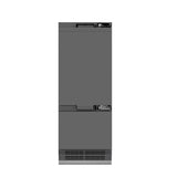 ZLINE 30 in. 16.1 cu. ft. Panel Ready Built-In Bottom Freezer Refrigerator with Water Dispenser and Ice Maker with Graphite Gray Interior (GRBIV-30) - (GRBIV30) -