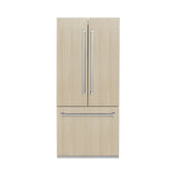 ZLINE 36 in. 19.6 cu. ft. Panel Ready French Door Built-In Bottom Freezer Refrigerator with Water Dispenser and Ice Maker with Graphite Gray Interior (GRBIV-36) - (GRBIV36) -