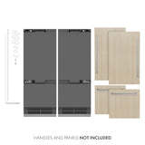 ZLINE 60 in. 32.2 cu. ft. Panel Ready French Door Built-In Bottom Freezer Refrigerator with Water Dispensers and Ice Makers with Graphite Gray Interior (GRBIV-60) - (GRBIV60) -