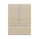 ZLINE 60 in. 32.2 cu. ft. Panel Ready French Door Built-In Bottom Freezer Refrigerator with Water Dispensers and Ice Makers with Graphite Gray Interior (GRBIV-60) - (GRBIV60) -