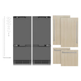 ZLINE 60 in. 32.2 cu. ft. Panel Ready French Door Built-In Bottom Freezer Refrigerator with Water Dispensers and Ice Makers with Graphite Gray Interior (GRBIV-60) - (GRBIV60) -