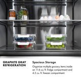 ZLINE 30 in. 16.1 cu. ft. Built-In Bottom Freezer Refrigerator with Water Dispenser and Ice Maker in Black Stainless Steel with Graphite Gray Interior (GRBIV-BS-30) - (GRBIVBS30) -