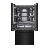 ZLINE 36 in. 19.6 cu. ft. French Door Built-In Bottom Freezer Refrigerator with Water Dispenser and Ice Maker in Black Stainless Steel with Graphite Gray Interior (GRBIV-BS-36) - (GRBIVBS36) -