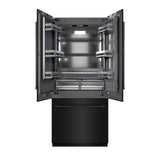 ZLINE 36 in. 19.6 cu. ft. French Door Built-In Bottom Freezer Refrigerator with Water Dispenser and Ice Maker in Black Stainless Steel with Graphite Gray Interior (GRBIV-BS-36) - (GRBIVBS36) -