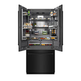 ZLINE 36 in. 19.6 cu. ft. French Door Built-In Bottom Freezer Refrigerator with Water Dispenser and Ice Maker in Black Stainless Steel with Graphite Gray Interior (GRBIV-BS-36) - (GRBIVBS36) -