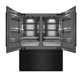 ZLINE 60 in. 32.2 cu. ft. French Door Built-In Bottom Freezer Refrigerator with Water Dispensers and Ice Makers in Black Stainless Steel with Graphite Gray Interior (GRBIV-BS-60) - (GRBIVBS60) -