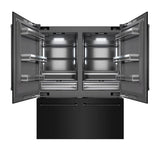 ZLINE 60 in. 32.2 cu. ft. French Door Built-In Bottom Freezer Refrigerator with Water Dispensers and Ice Makers in Black Stainless Steel with Graphite Gray Interior (GRBIV-BS-60) - (GRBIVBS60) -