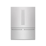 ZLINE 60 in. 32.2 cu. ft. French Door Built-In Bottom Freezer Refrigerator with Water Dispensers and Ice Makers in DuraSnow® Stainless Steel with Graphite Gray Interior (GRBIV-SN-60) - (GRBIVSN60) -