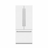 ZLINE 36 in. 19.6 cu. ft. French Door Built-In Bottom Freezer Refrigerator with Water Dispenser and Ice Maker in White Matte with Graphite Gray Interior (GRBIV-WM-36) - (GRBIVWM36) -