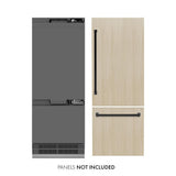 ZLINE Autograph Edition 30 in. 16.1 cu. ft. Panel Ready Built-In Bottom Freezer Refrigerator with Water Dispenser and Ice Maker with Graphite Gray Interior and Matte Black Accents (GRBIVZ-30-MB) - (GRBIVZ30MB) -
