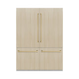 ZLINE Autograph Edition 60 in. 32.2 cu. ft. Panel Ready French Door Built-In Bottom Freezer Refrigerator with Water Dispenser and Ice Maker with Graphite Gray Interior and Champagne Bronze Accents (GRBIVZ-60-CB) - (GRBIVZ60CB) -