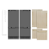 ZLINE Autograph Edition 60 in. 32.2 cu. ft. Panel Ready French Door Built-In Bottom Freezer Refrigerator with Water Dispenser and Ice Maker with Graphite Gray Interior and Champagne Bronze Accents (GRBIVZ-60-CB) - (GRBIVZ60CB) -