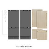 ZLINE Autograph Edition 60 in. 32.2 cu. ft. Panel Ready French Door Built-In Bottom Freezer Refrigerator with Water Dispenser and Ice Maker with Graphite Gray Interior and Polished Gold Accents (GRBIVZ-60-G) - (GRBIVZ60G) -