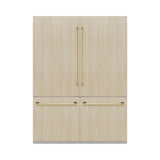 ZLINE Autograph Edition 60 in. 32.2 cu. ft. Panel Ready French Door Built-In Bottom Freezer Refrigerator with Water Dispenser and Ice Maker with Graphite Gray Interior and Polished Gold Accents (GRBIVZ-60-G) - (GRBIVZ60G) -