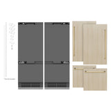 ZLINE Autograph Edition 60 in. 32.2 cu. ft. Panel Ready French Door Built-In Bottom Freezer Refrigerator with Water Dispenser and Ice Maker with Graphite Gray Interior and Polished Gold Accents (GRBIVZ-60-G) - (GRBIVZ60G) -