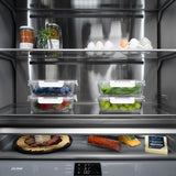 ZLINE Autograph Edition 60 in. 32.2 cu. ft. Panel Ready French Door Built-In Bottom Freezer Refrigerator with Water Dispenser and Ice Maker with Graphite Gray Interior and Polished Gold Accents (GRBIVZ-60-G) - (GRBIVZ60G) -