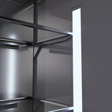 ZLINE Autograph Edition 36 in. 19.6 cu. ft. French Door Built-In Bottom Freezer Refrigerator with Water Dispenser and Ice Maker in Black Stainless Steel with Graphite Gray Interior and Polished Gold Accents (GRBIVZ-BS-36-G) - (GRBIVZBS36G) -