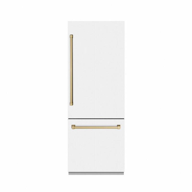 Autograph Edition 30 in. 16.1 cu. ft. Built-In Bottom Freezer Refrigerator with Water Dispenser and Ice Maker - (GRBIVZWM30CB) -
