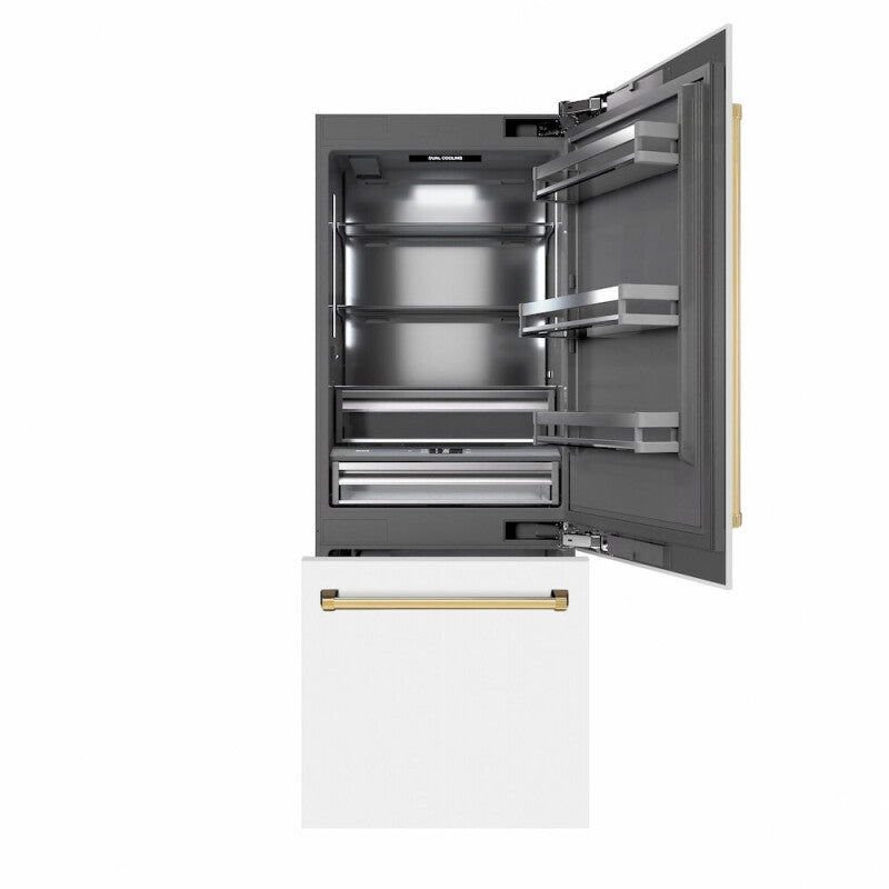 Autograph Edition 30 in. 16.1 cu. ft. Built-In Bottom Freezer Refrigerator with Water Dispenser and Ice Maker - (GRBIVZWM30G) -