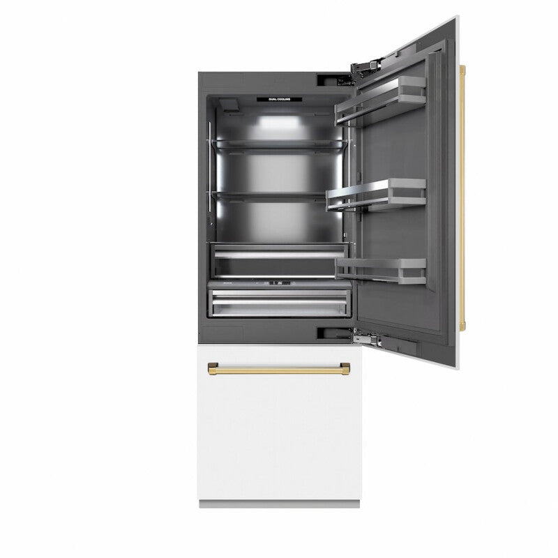 Autograph Edition 30 in. 16.1 cu. ft. Built-In Bottom Freezer Refrigerator with Water Dispenser and Ice Maker - (GRBIVZWM30G) -