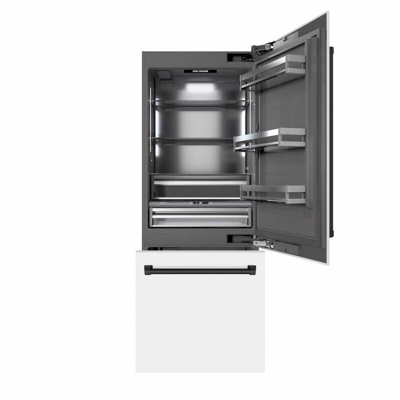 Autograph Edition 30 in. 16.1 cu. ft. Built-In Bottom Freezer Refrigerator with Water Dispenser and Ice Maker - (GRBIVZWM30MB) -