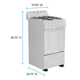 20" Gas Range - (GRO20P0W) - AVANTI