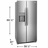 Frigidaire Gallery 22.3 Cu. Ft. 36" Counter Depth Side by Side Refrigerator - (GRSC2352AF) - FRIGIDAIRE