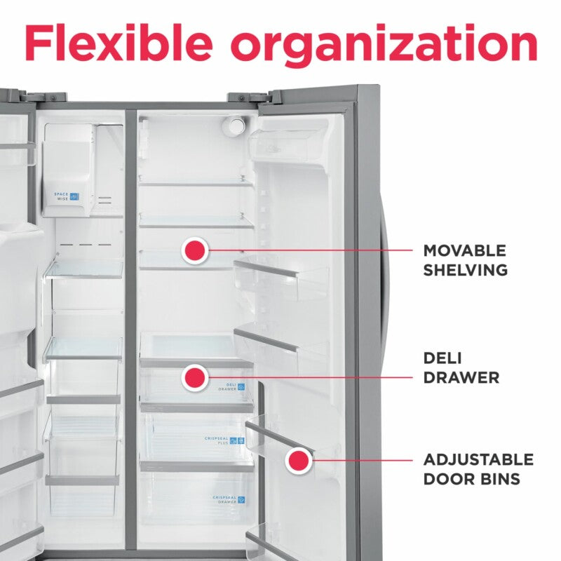 Frigidaire Gallery 25.6 Cu. Ft. 36" Standard Depth Side by Side Refrigerator - (GRSS2652AF) - FRIGIDAIRE