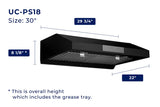 UC-PS18 30"/36" Under Cabinet Range Hood - Ducted