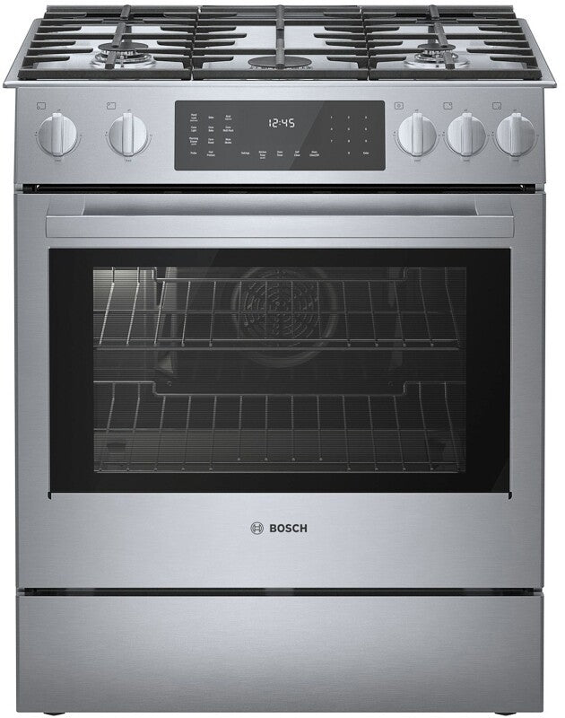 800 Series Dual Fuel Slide-in Range 30" Stainless Steel - (HDI8056U) - BOSCH