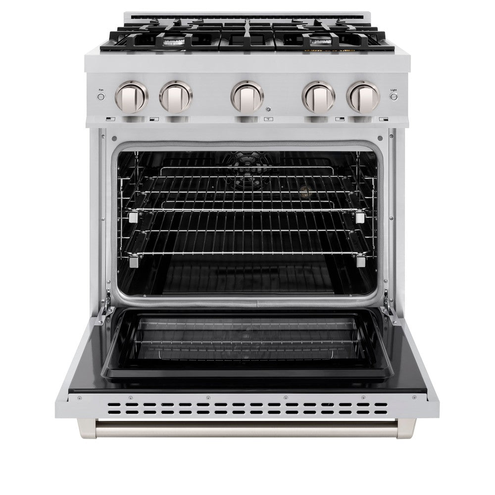 30 in. 4.2 cu. ft. Select Dual Fuel Range with 4 Burner Gas Cooktop and Electric Convection Oven - (HDR30) -