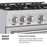 30 in. 4.2 cu. ft. Select Dual Fuel Range with 4 Burner Gas Cooktop and Electric Convection Oven - (HDR30) -