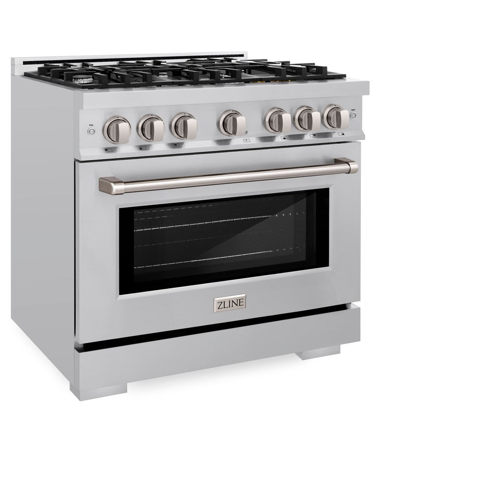 36 in. 5.2 cu. ft. Select Dual Fuel Range with 6 Burner Gas Cooktop and Electric Convection Oven - (HDR36) -