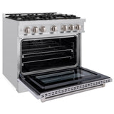 36 in. 5.2 cu. ft. Select Dual Fuel Range with 6 Burner Gas Cooktop and Electric Convection Oven - (HDR36) -