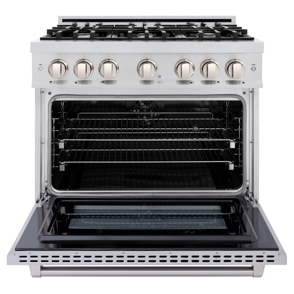 36 in. 5.2 cu. ft. Select Dual Fuel Range with 6 Burner Gas Cooktop and Electric Convection Oven - (HDR36) -