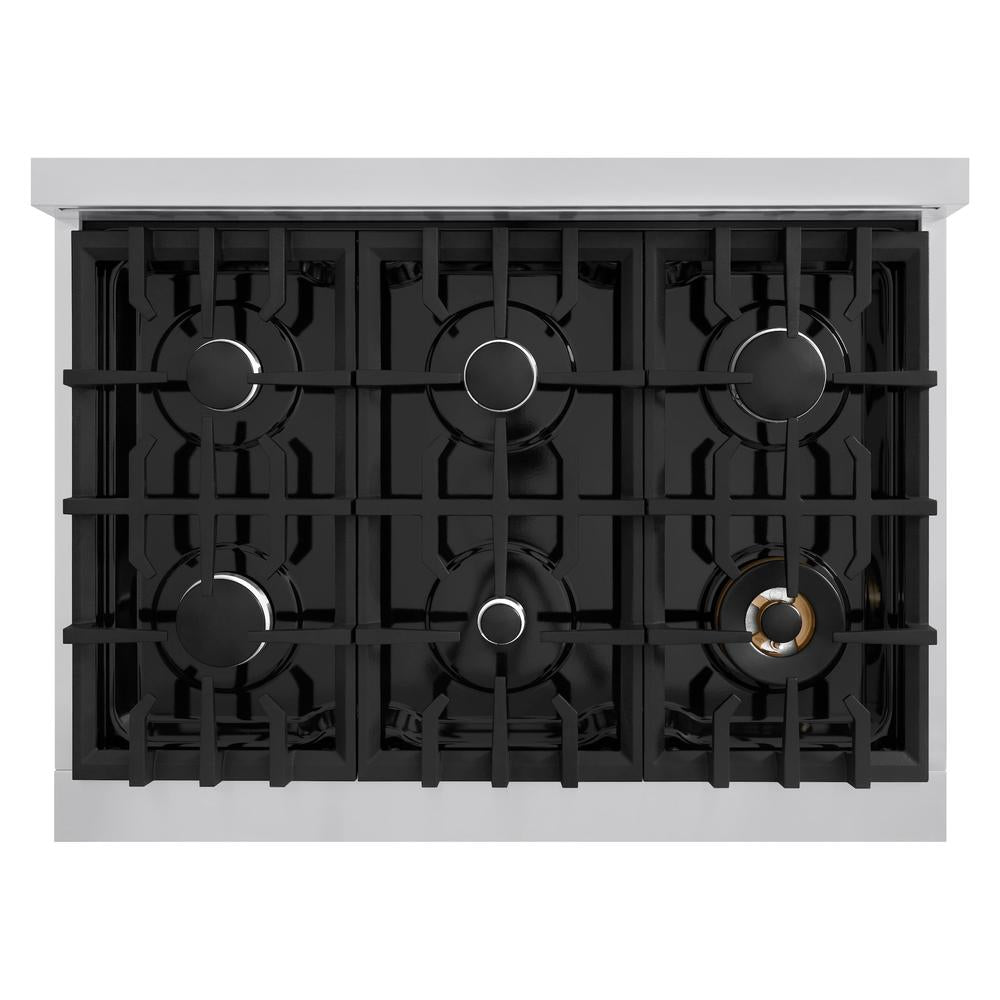36 in. 5.2 cu. ft. Select Dual Fuel Range with 6 Burner Gas Cooktop and Electric Convection Oven - (HDR36) -