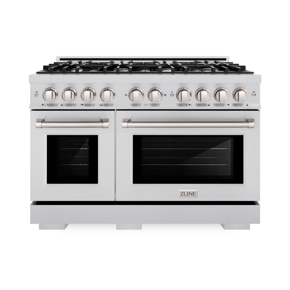48 in. 6.7 cu. ft. Select Double Oven Dual Fuel Range with 8 Burner Gas Cooktop - (HDR48) -